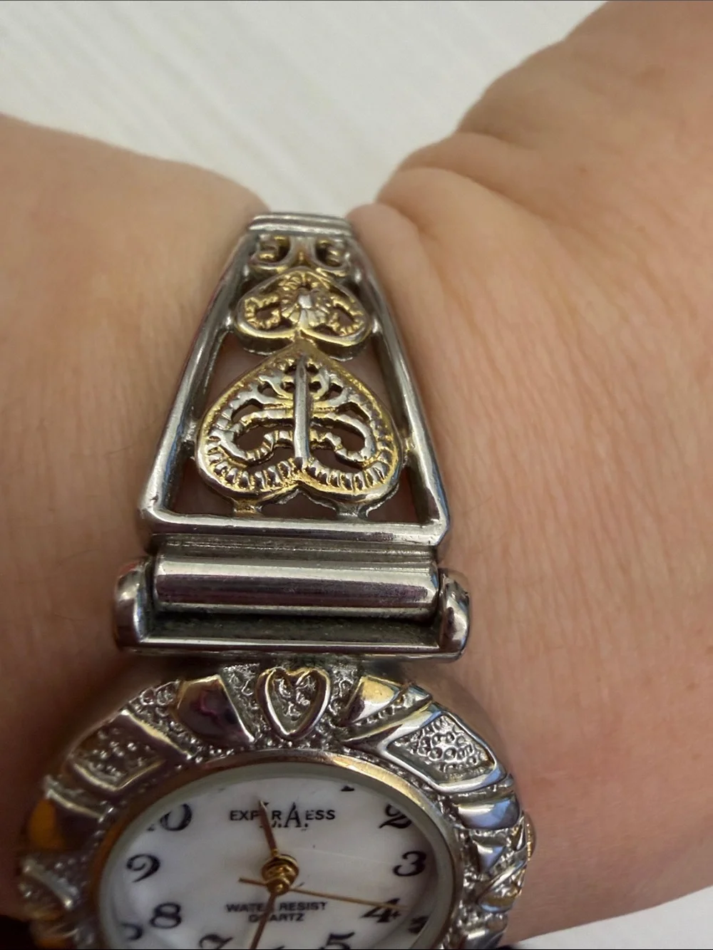 Express Two-Tone Silver and Gold Women's Bracelet Watch